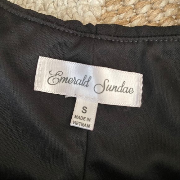 Womens Black Puff-Sleeve Dress Size S NWT - Picture 3 of 8